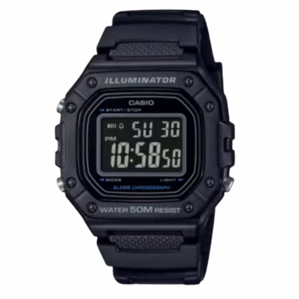 Casio General W-218H-1BV Black Resin Band Men Watch